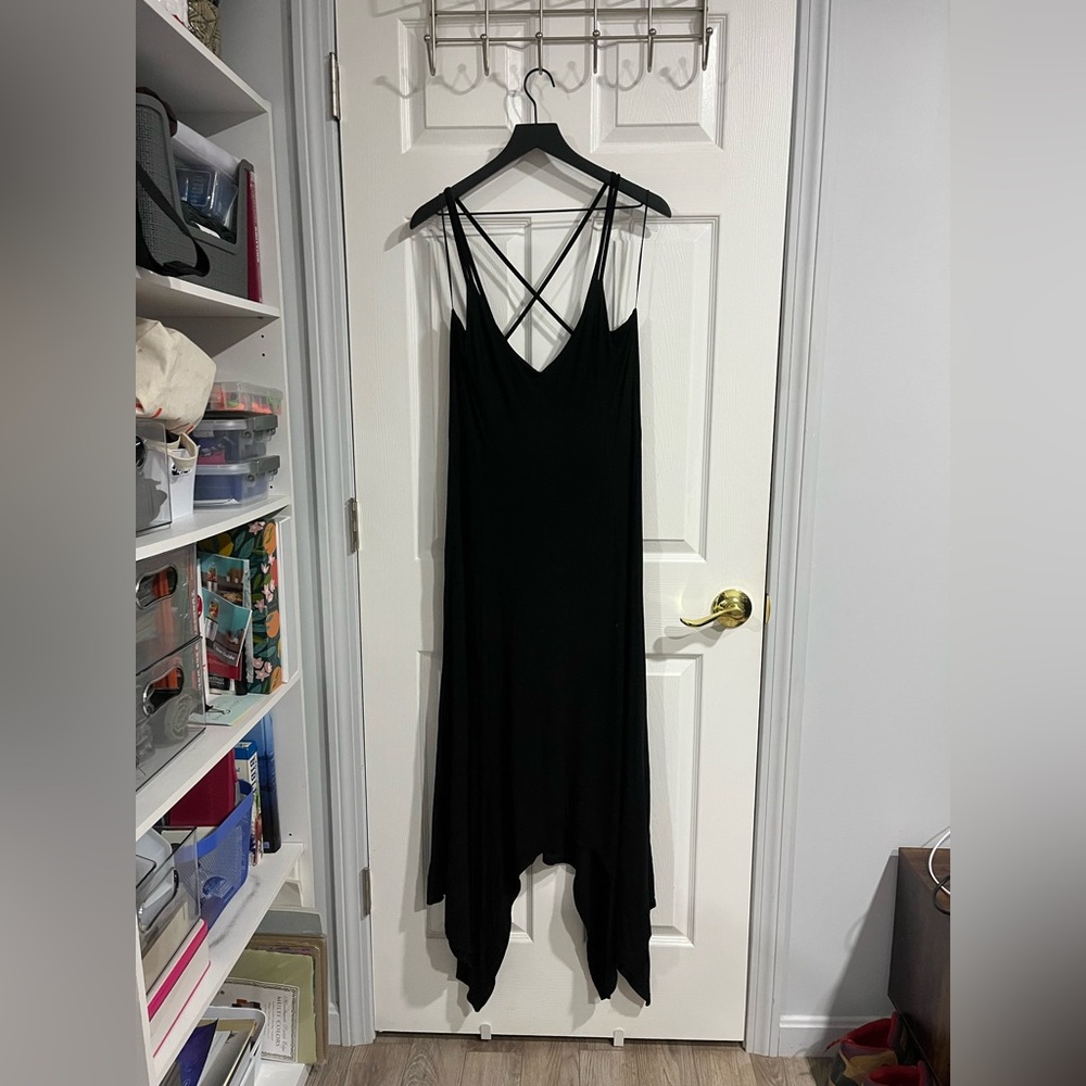 Killstar Black Maxi Dress with Pentagram Open Back